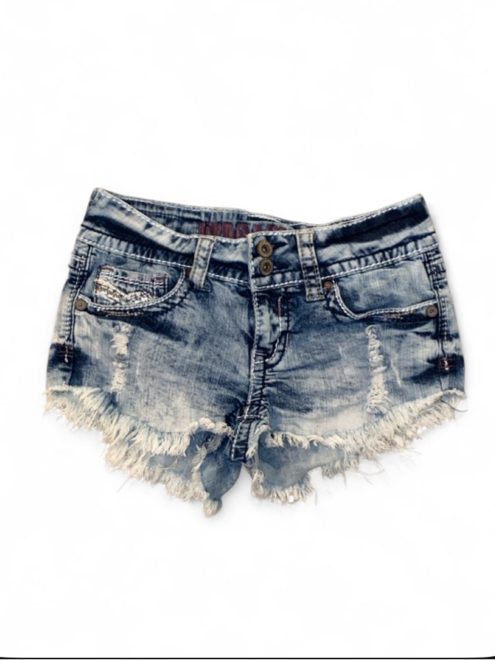 Women's Light Blue Distressed Denim Cutoff Shorts